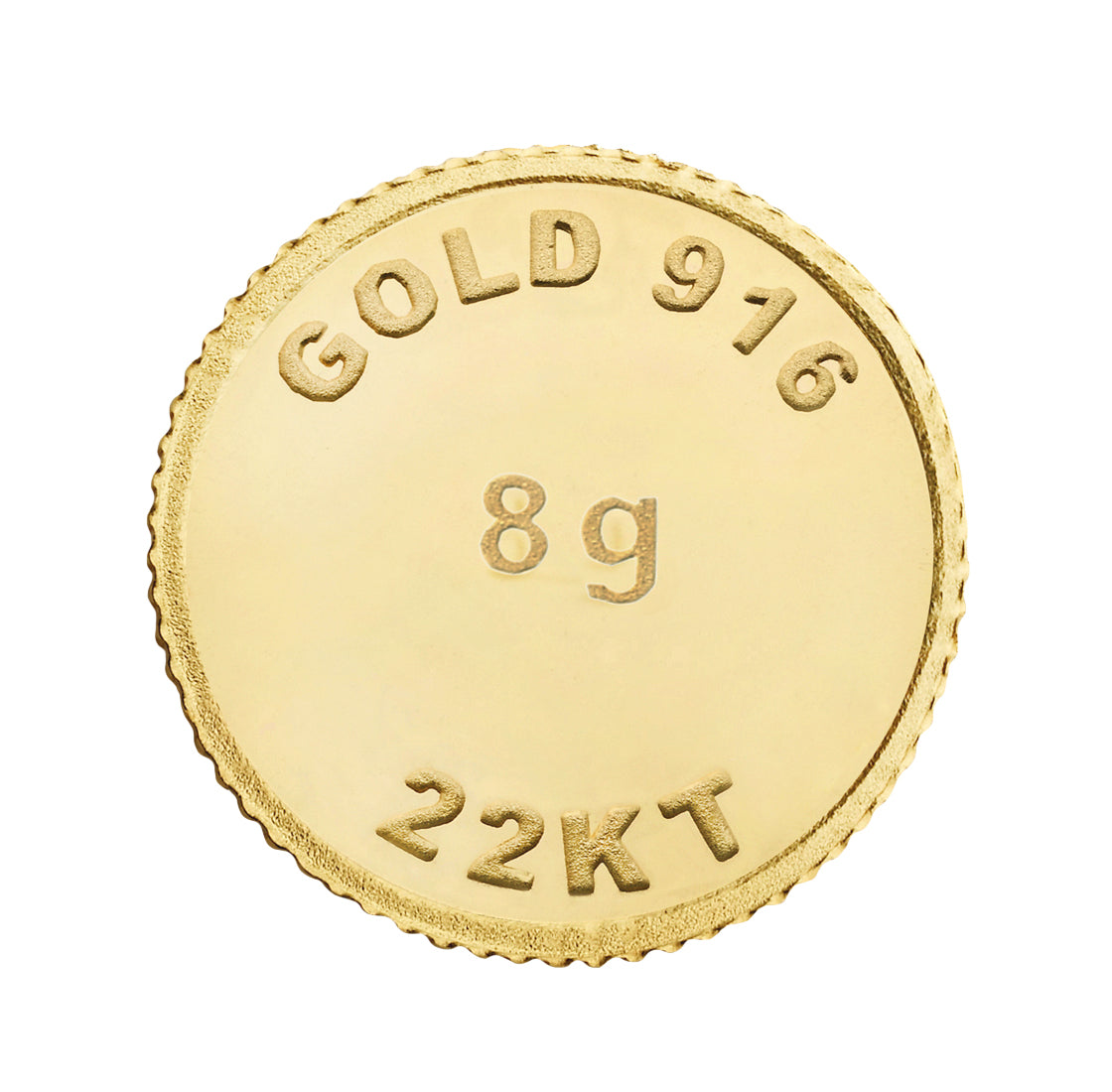 8 Gram Gold Coin 22kt 916 Purity