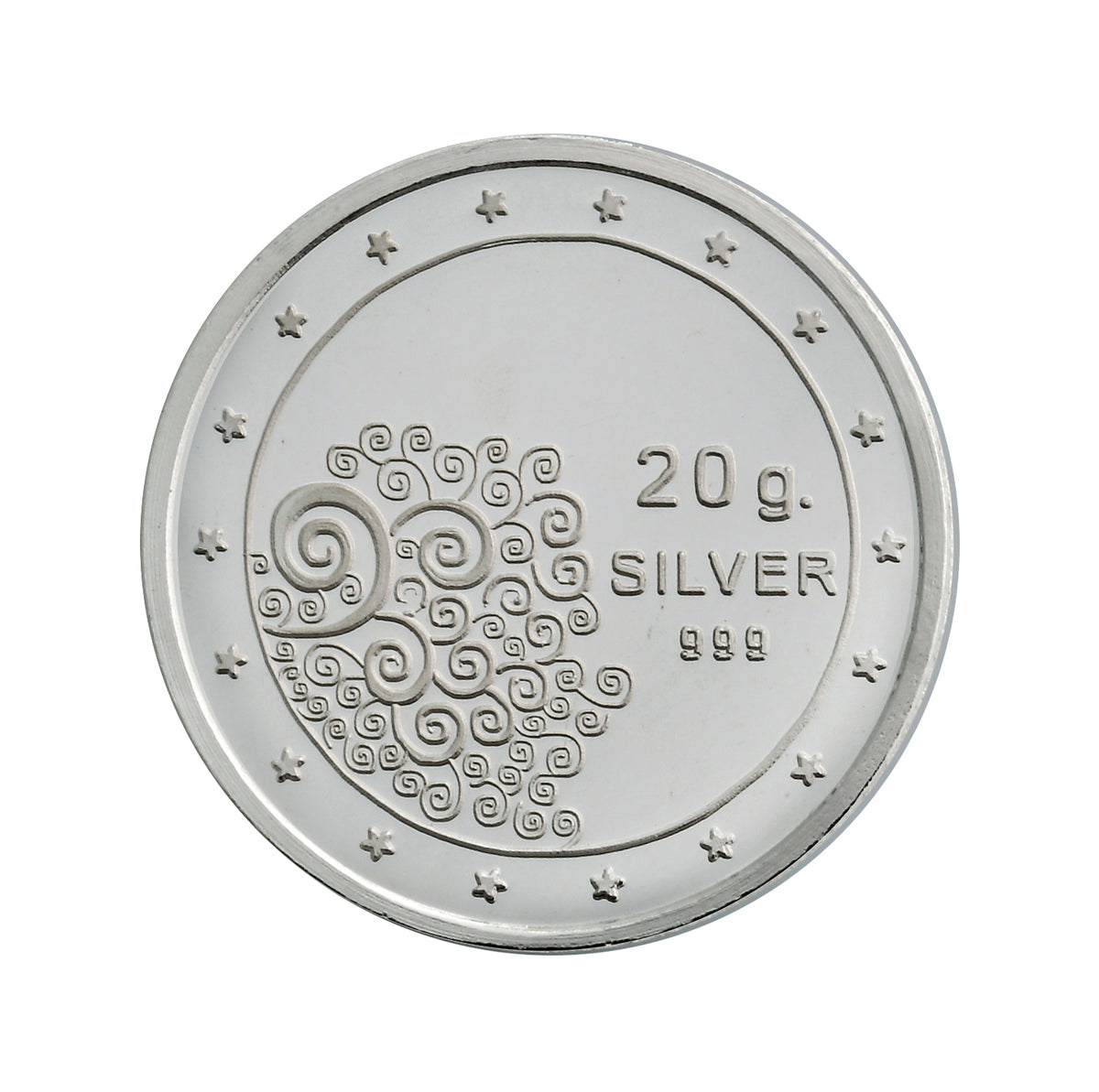 20 Gram Flower Silver Coin 999 Purity