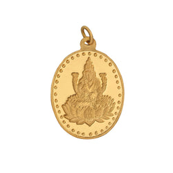 6.2 Gm Oval Lakshmi 24k (999) Yellow Gold Pendant