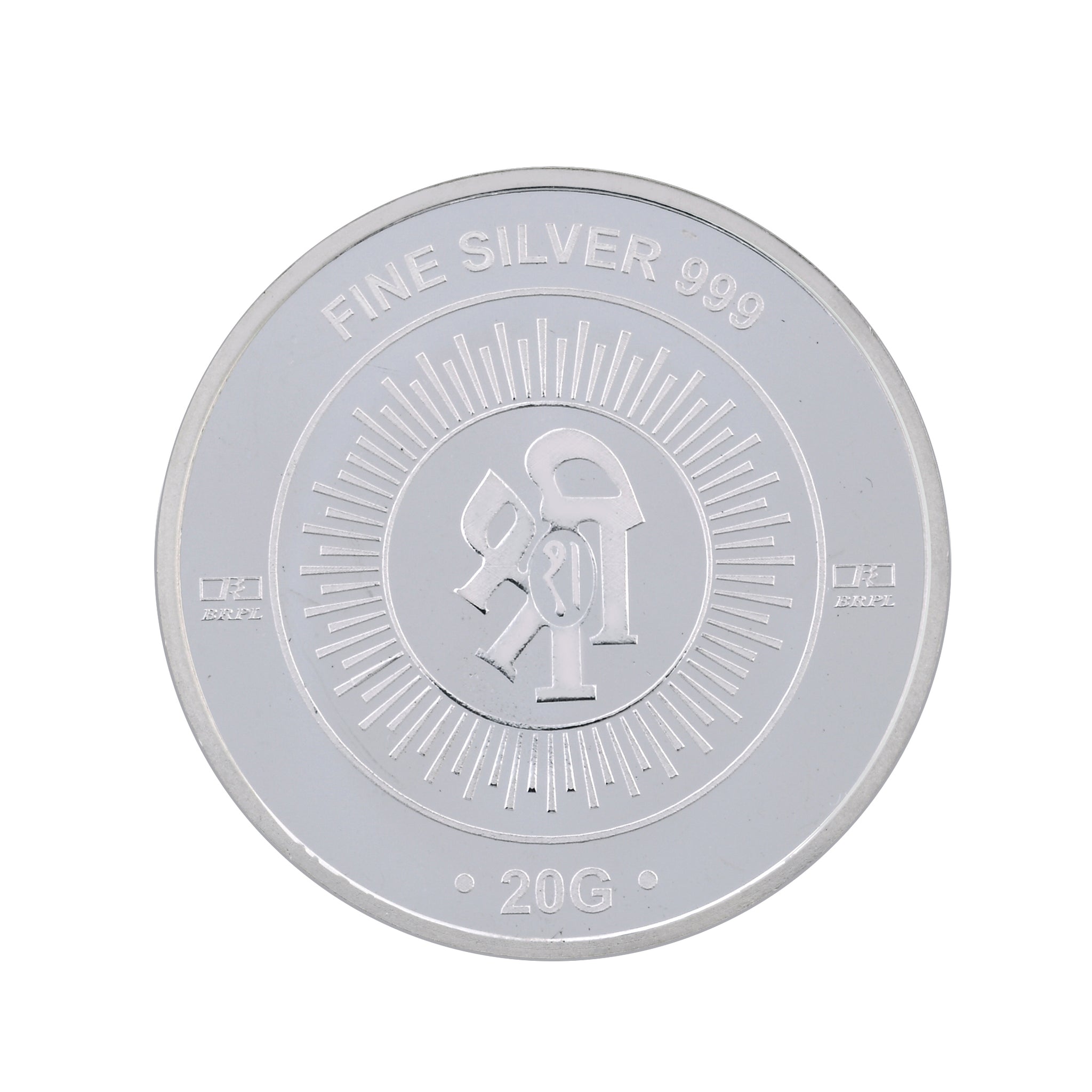 20 Gram Shree Silver Coin 999 Purity Bangalore Refinery