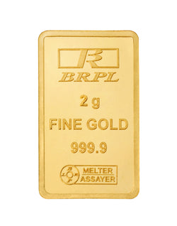 2 Gram Gold Bar 24kt (999.9 Purity)