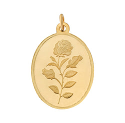 5.2 Gm Oval Rose 24k (999) Yellow Gold Pendant