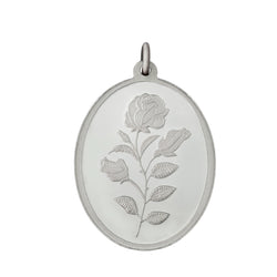 10 gm Oval Rose Silver Pendant(999 Purity)