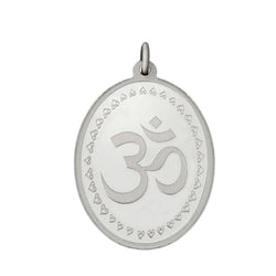 10 gm Oval Om Silver Pendant(999 Purity)