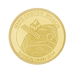 5 Gram 24kt (999 Purity) Mars Orbiter Mission / Mangalyaan Gold Coin